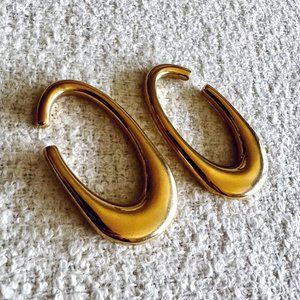 4ga Gold-plated Stainless Steel Heavy Statement Ear Weights NWOT